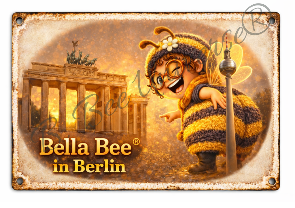 Emaille-Schild "Bella Bee in Berlin“