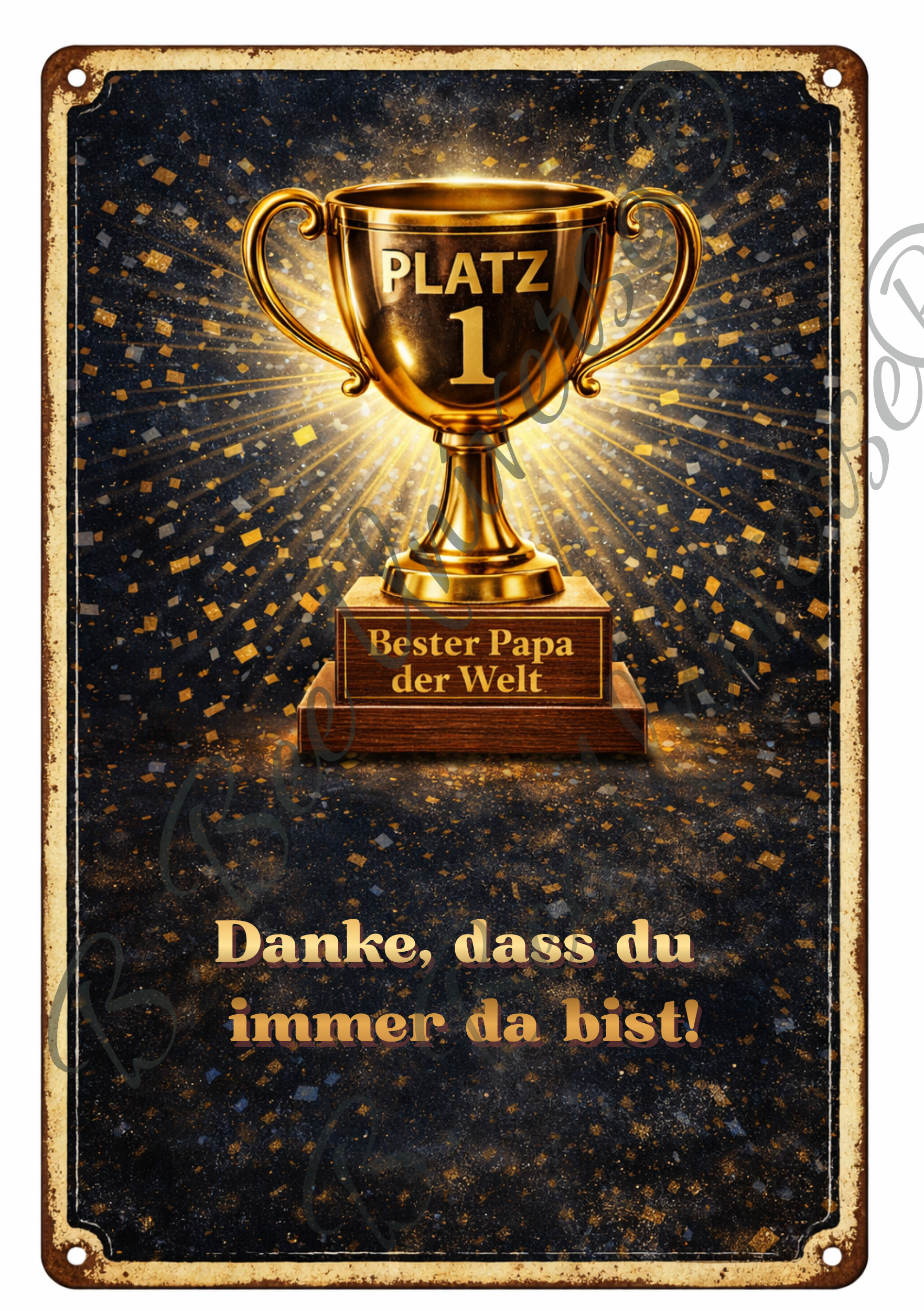 Emaille-Schild, "Beste Papa der Welt"