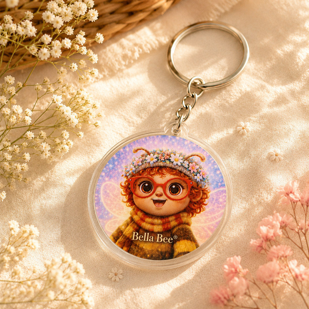 Bella Bee® Acryl-Schlüsselanhänger – Rund