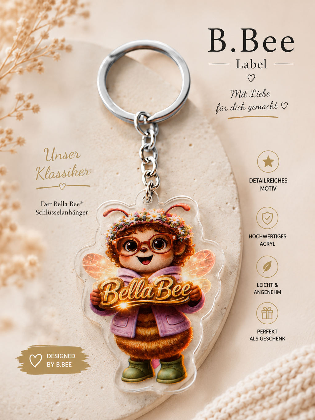 Bella Bee® Schlüsselanhänger – Der Klassiker von B.Bee Label