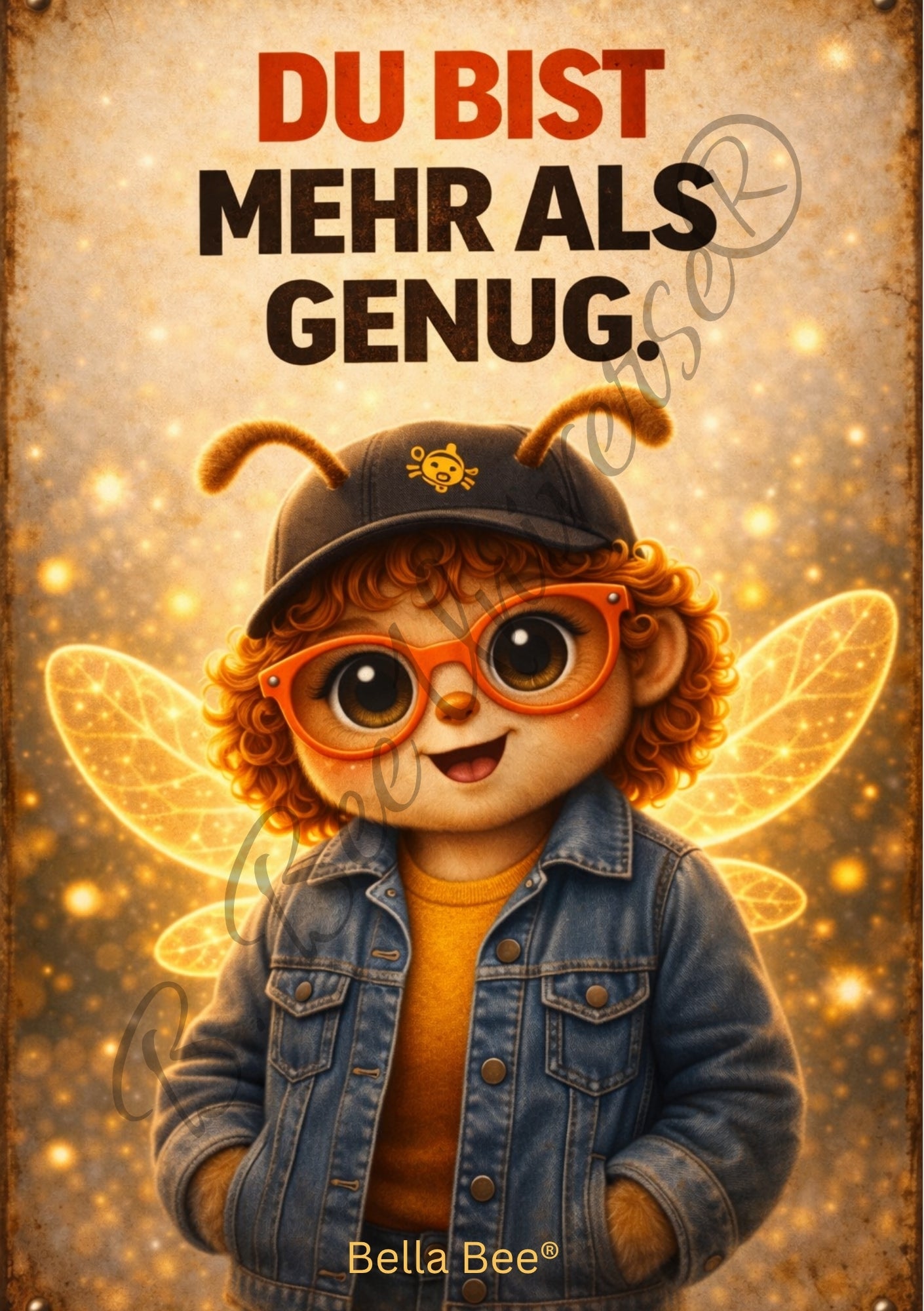 Emaille-Schild, Bella Bee „Du bist mehr als genug."
