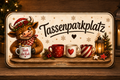Emaille-Schild „Tassenparkplatz“ – Teah die Kuh