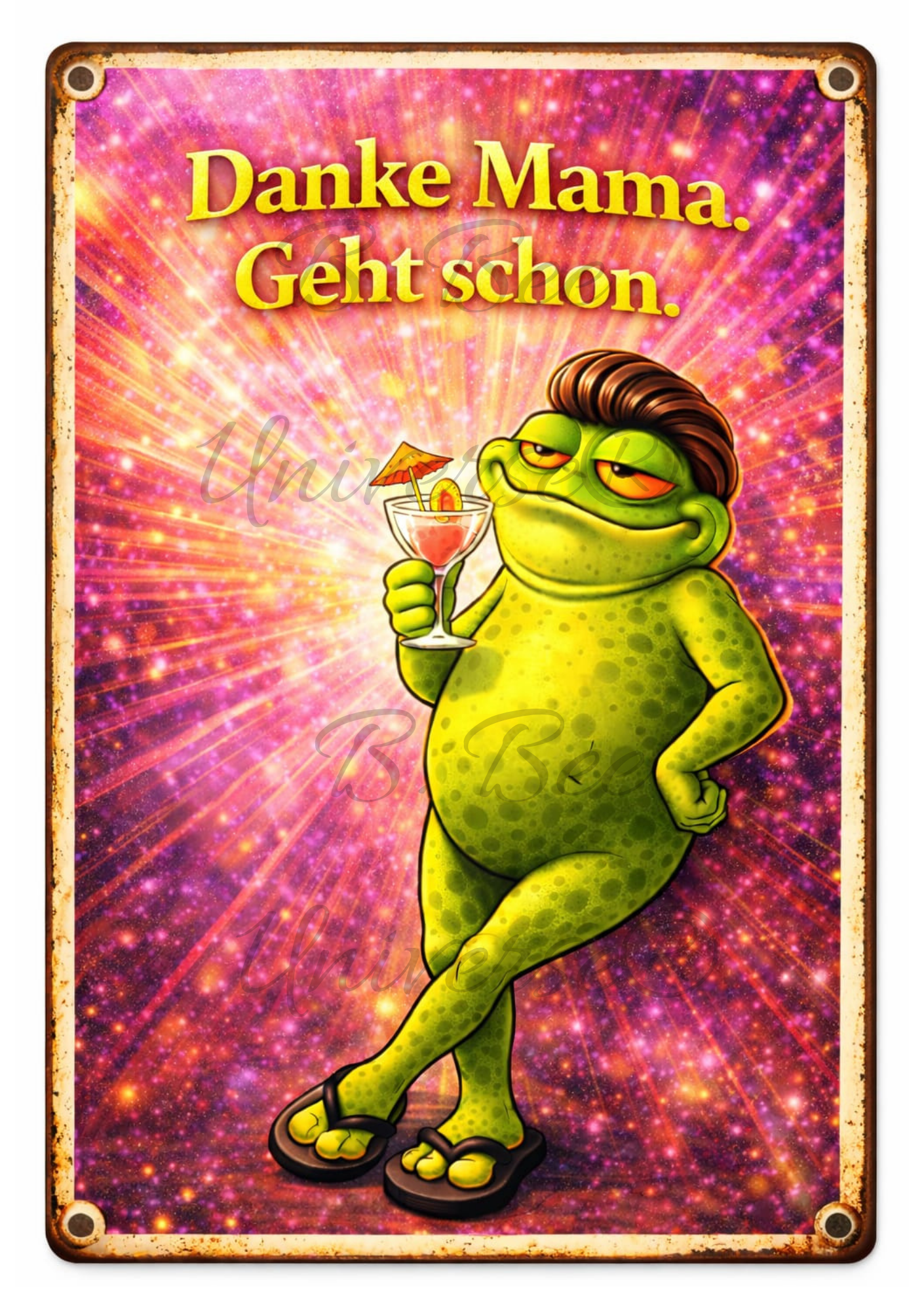 Emaille-Schild „Danke Mama. Geht schon.“ - FIK der Frosch