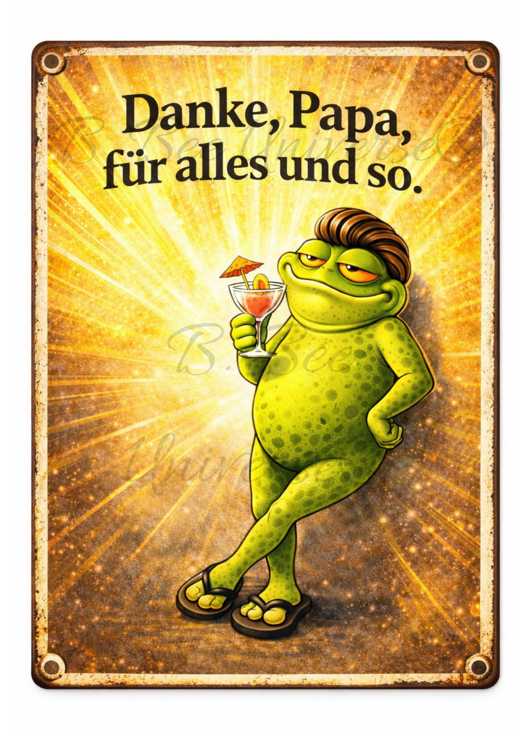 Emaille-Schild „Danke, Papa, für alles und so.“ - FIK der Frosch
