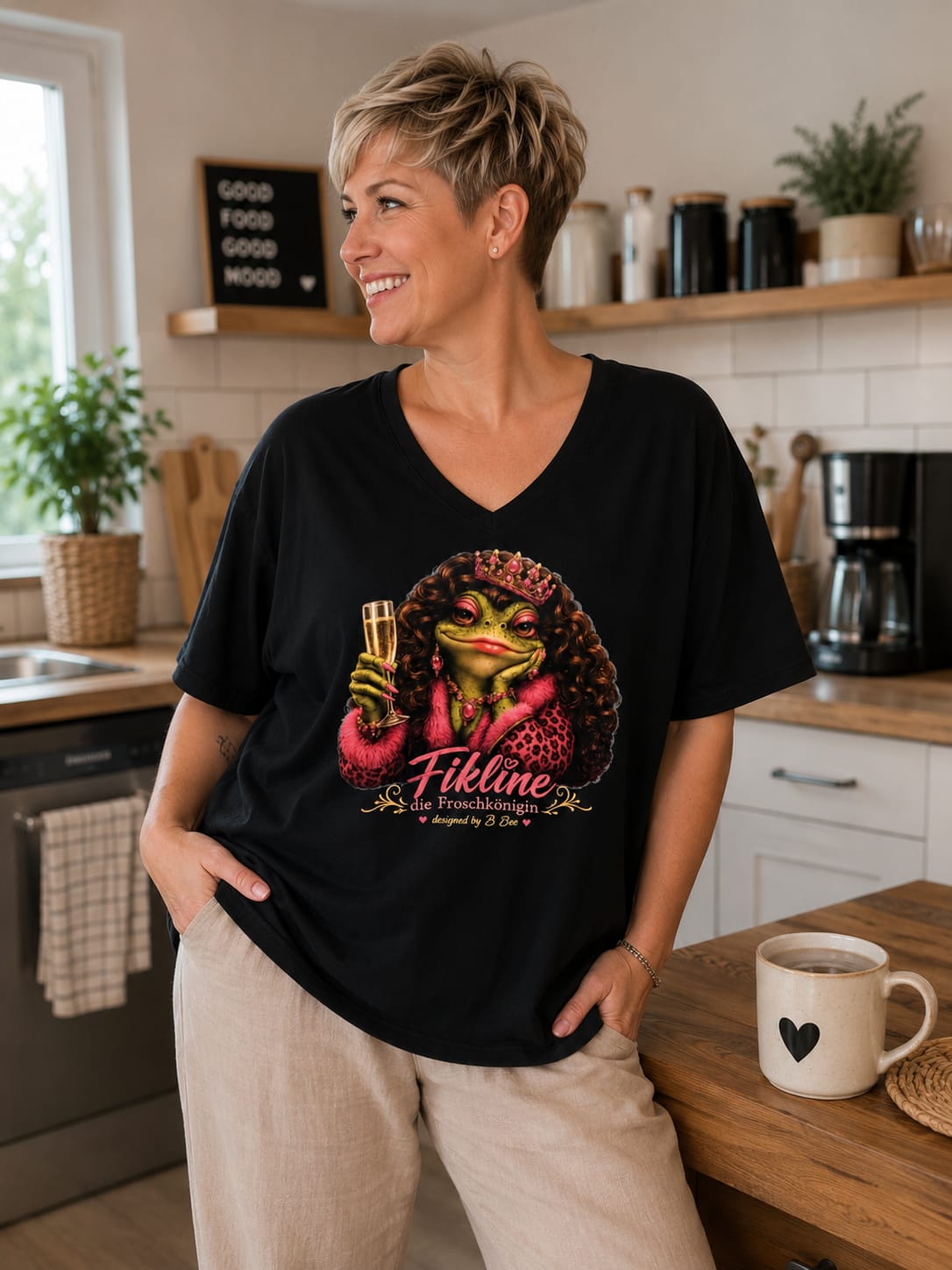 FIKLINE – Damen-Shirt „Heute nur (Frosch-)Königin“