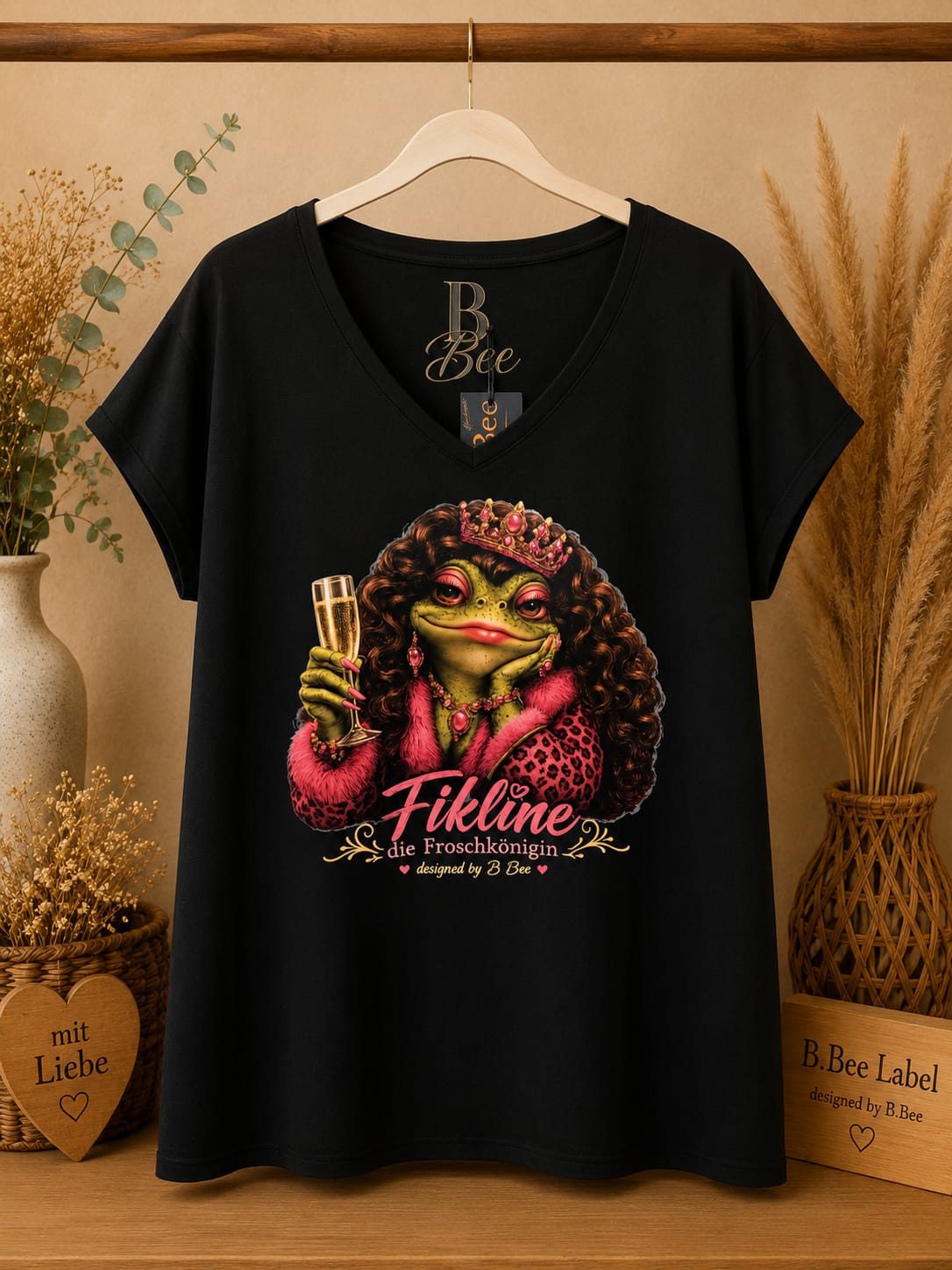 FIKLINE – Damen-Shirt „Heute nur (Frosch-)Königin“