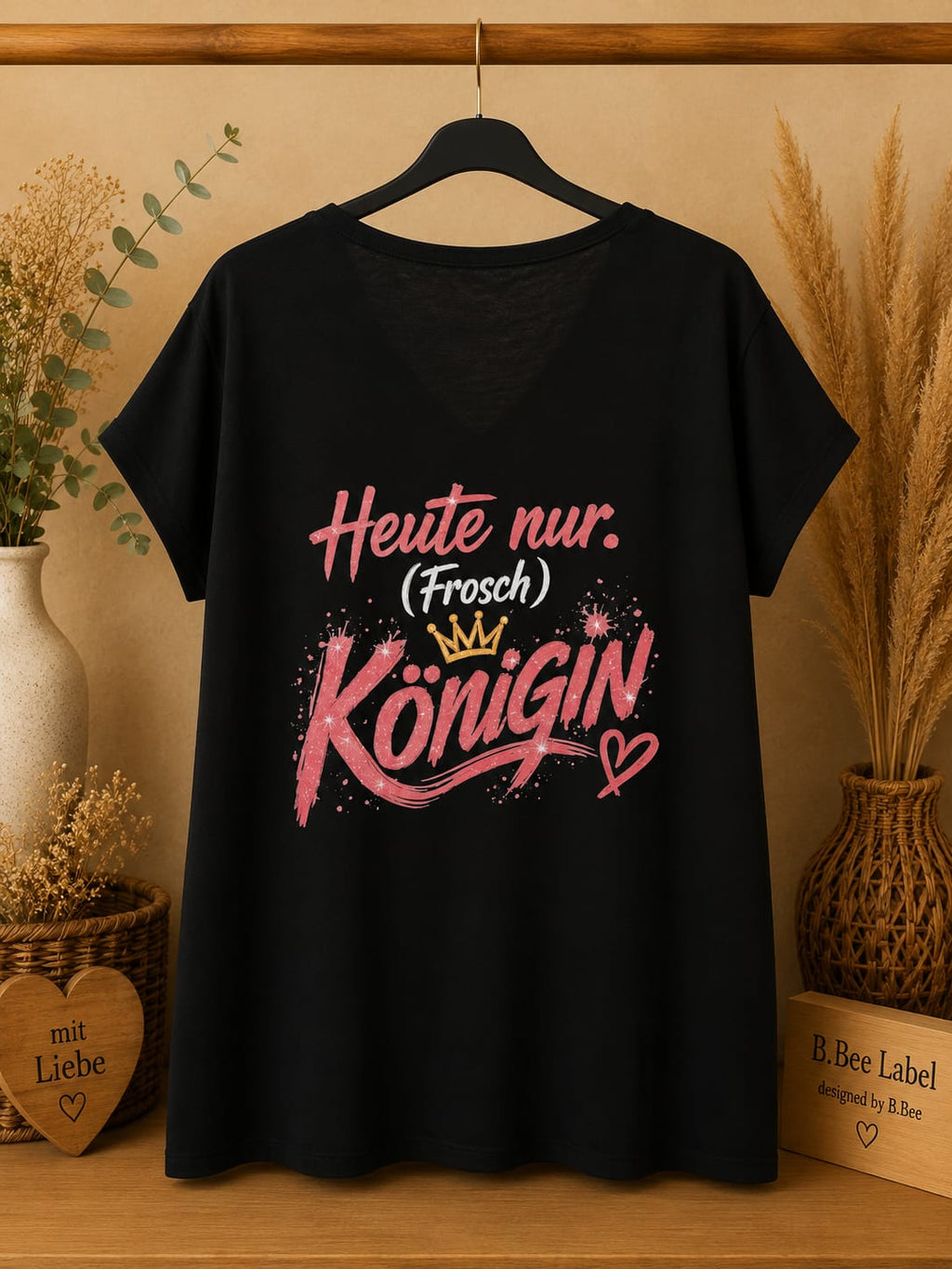 FIKLINE – Damen-Shirt „Heute nur (Frosch-)Königin“
