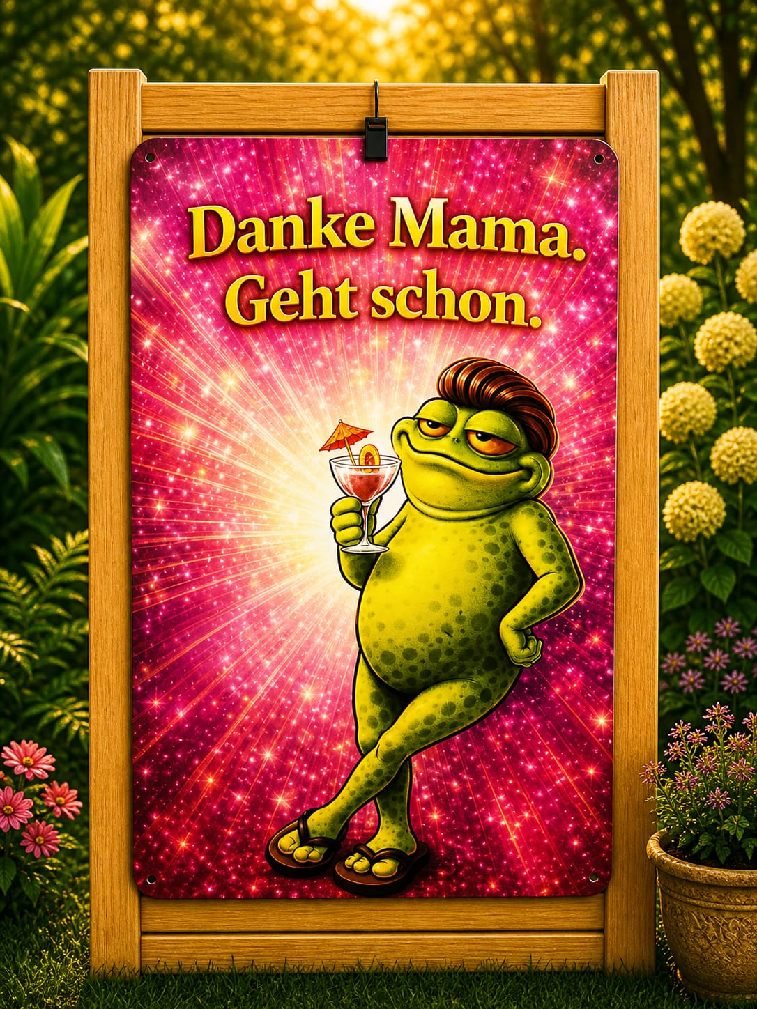 Emaille-Schild „Danke Mama. Geht schon.“ - FIK der Frosch