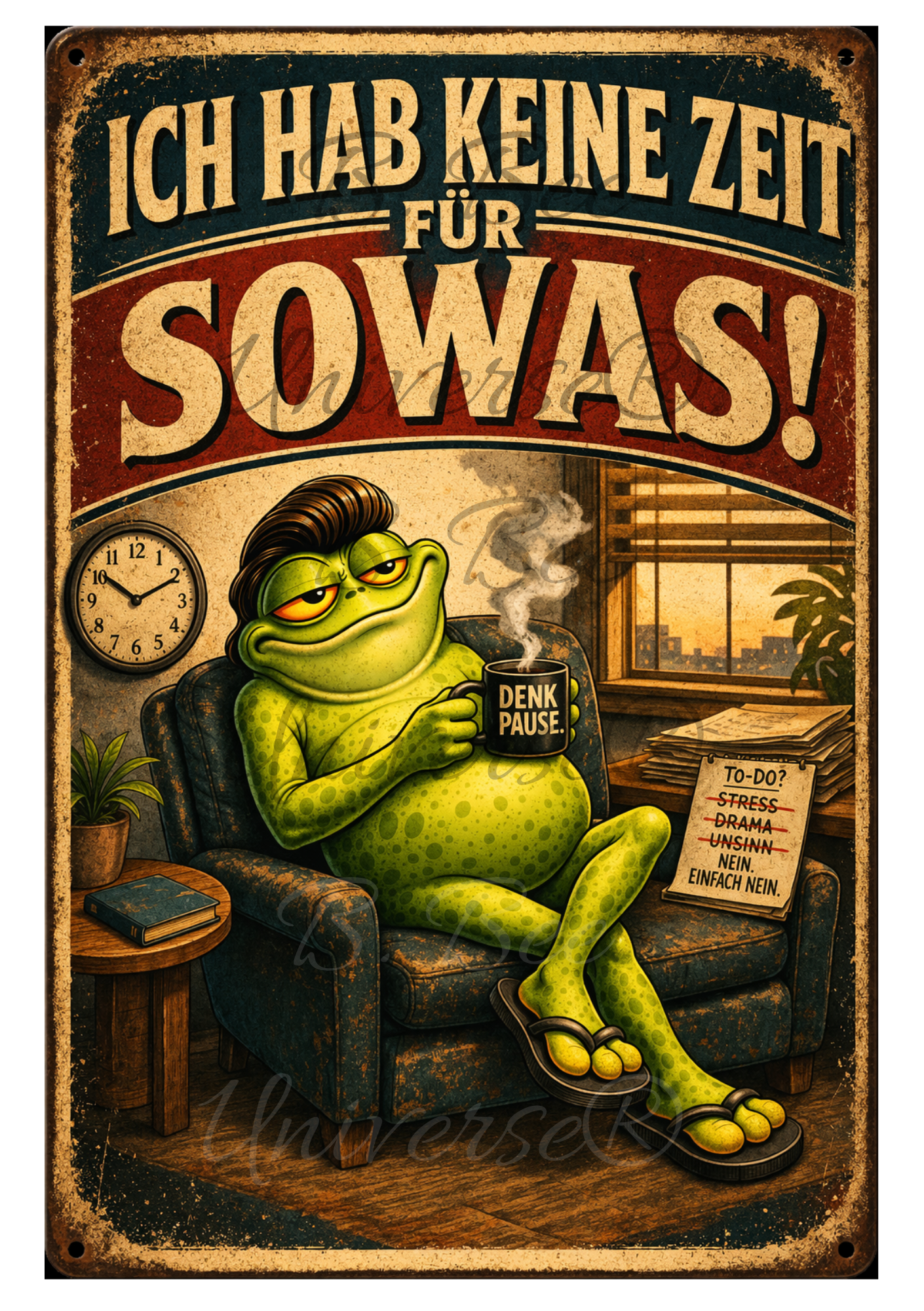 Emaille-Schild „Ich hab keine Zeit für sowas!“ - FIK der Frosch
