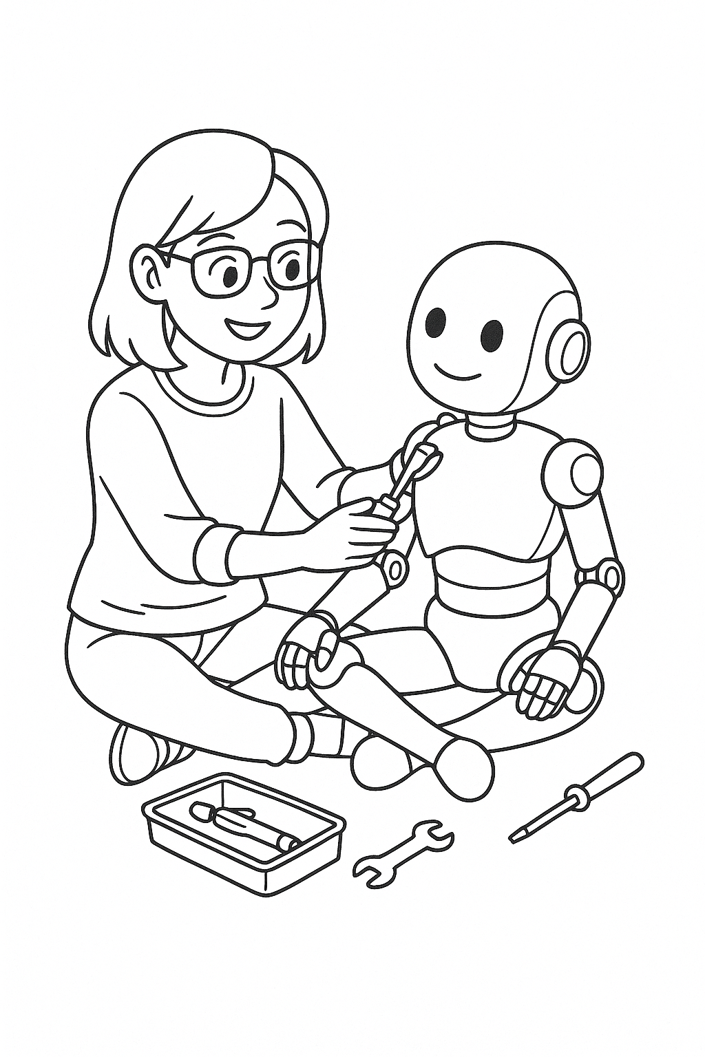 Malbuch, Freunde der Zukunft – Das fröhliche Malbuch für kleine Entdecker