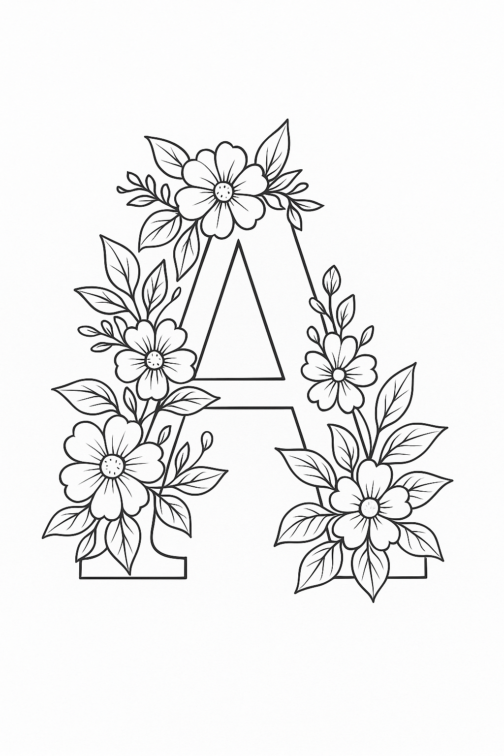Buchstaben &amp; Blumen – Kreatives Ausmalbuch für Erwachsene & Senioren
