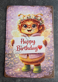 Emaille-Schild – Bella Bee „Happy Birthday“
